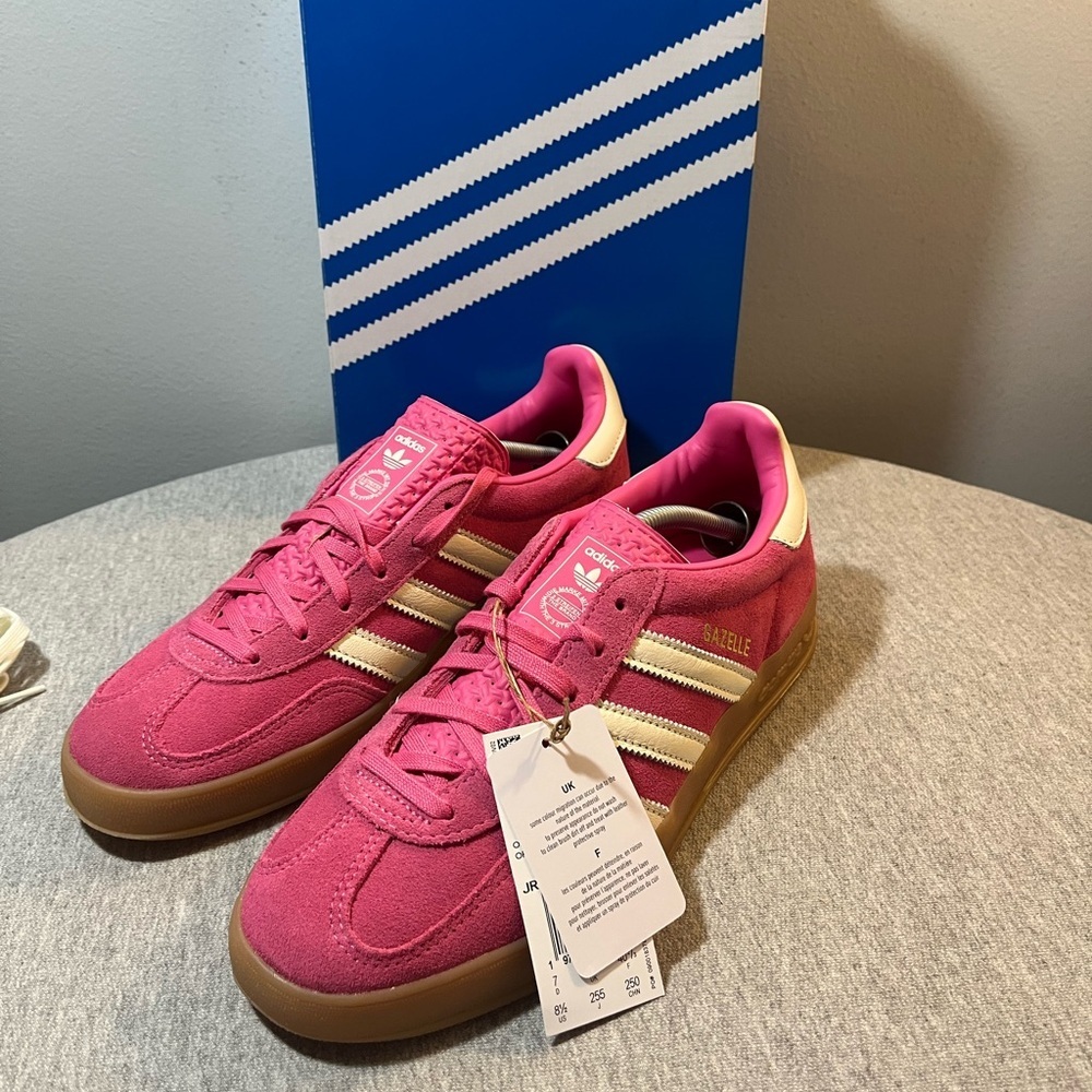 Adidas Gazelle Indoor Pink White Gum Size Women's Shoe Size 7 JR1356​​ - Picture 9 of 11